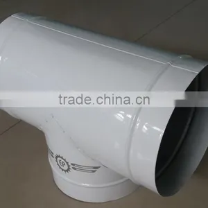 Galvanized Steel T Tee 3 - Way Tube Duct Fitting Connector for Indoor Gardening Greenhouse Air Ventilation System thumbnail-2