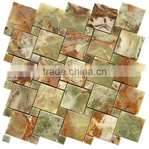 Colorfull Top Quality MULTI GREEN ONYX MOSAIC TILES COLLECTIONS thumbnail-3
