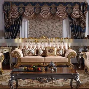 Luxury Palace Noble Living Room Furniture Solid Wood Hand Carved Genuine Leather Sofa Set thumbnail-5