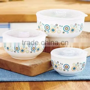 Mixing Bowl 3pcs Set,Eco-Friendly Feature Ceramic Mixing Bowl , Food Compartments Container thumbnail-1