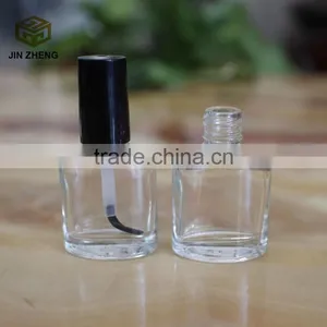 Oval Shape 10ml Empty Glass Nail Polish Bottles Blushers With Silver Black Cap thumbnail-1