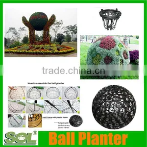 Outdoor Round Flower Box Large Giant Plastic Ball Shape Planters Flower Pot Artificial Flower Ball thumbnail-2