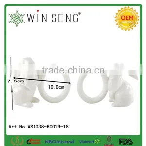 Ceramic Rabbit-Rabbit Ceramic Napkin Ring -ceramic Napkin Holder, Napkin Ring. thumbnail-4