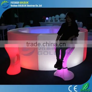GLACS Control RGB True Color Changing Glowing LED Bar Table/LED Bar Counter/High Tables With Stools thumbnail-1