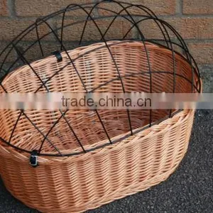 Wicker Bicycle Pet Travaler Carrier B Asket Front Bike With Wire Lid thumbnail-1
