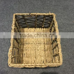 Wholesale Woven Square Custom Laundry Hemp Rope Basket thumbnail-3