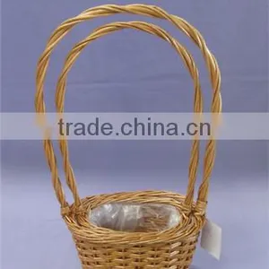 Cheap Willow Basket for Flowers With Handle In Oval Shape thumbnail-1