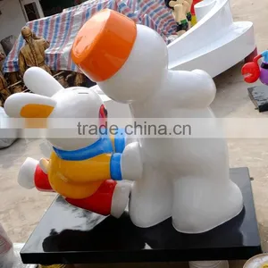 Outdoor Big Snowman With Rabbit Decoration thumbnail-6