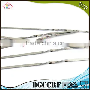 NBRSC New 10 Pcs Stainless Steel BBQ Barbecue Cooking Kebab Flat Skewers Needle Fork thumbnail-4