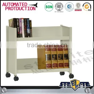 Library Used 3 Layers Stainless Steel Trolley Price Metal Service Cart With Wheels thumbnail-6