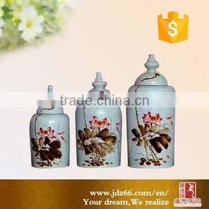 Flower Painting in White Container Ceramic Storage Jar thumbnail-2