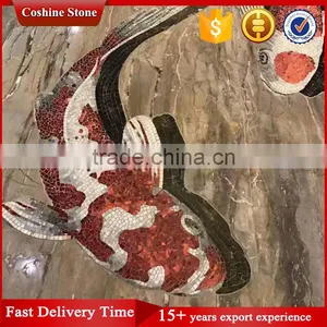 3d Vivid Fish Mosaic Tile Pattern for Wall Decoration thumbnail-2