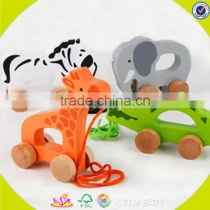 Wholesale Popular Wooden Animal Drag Toys New Creative Animal Wooden Drag Toys W05B085 thumbnail-3