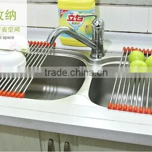 Stainless Steel Kitchen Storage Rack Foldable Draining Rack thumbnail-5