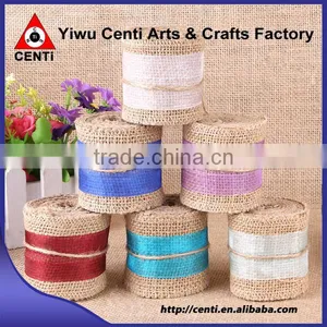 Natural Jute Hessian Burlap Ribbon With Lace Trims Tape Belting Strap Crafts thumbnail-1