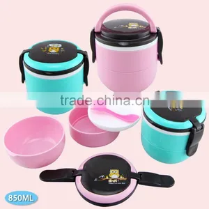 850ML Double Layers High Quality Round Plastic Bento Lunch Box thumbnail-2
