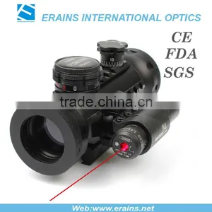 Compact Red Green Dot Riflescope With Red Laser Attached thumbnail-2