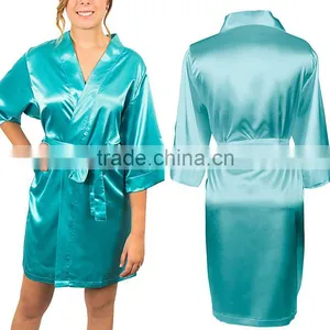 Customized Temptation Sexy Luxurious Robes Satin Silk Dreen Kimono Sleepwear Fashion Robe For Wedding Dress Honeymoon thumbnail-1