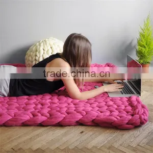 Fashion Simplicity Style Woolen Blanket Super Soft Coarse Wool Air-conditioning Blanket for Sofa Nap Blanket thumbnail-3