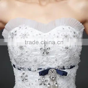 MGOO Customised Ball Gown Floor Length Wedding Dress For Women Christian Wedding Dress Lace Sleeveless Elegant thumbnail-4