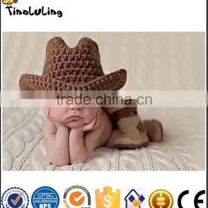 NPT48 Tinaluling 2017 New Style Cowboy Hats and Shoes Newborn Baby Photography Props thumbnail-1