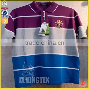 Casual 100% Combed Cotton Yarn Dyed Stripe Polo Shirt thumbnail-1