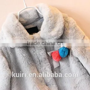 Faux Fur Jacket Girls Kids Warm Coat Children Winter Outwear Solid Single Button Coats All Children's Clothes and Accessories thumbnail-2