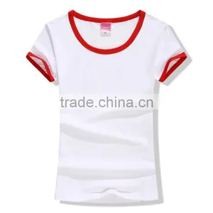 Factory New Style 95%cotton 5% Spandex Women's t Shirt/custom Blank White Short Sleeve Women T-shirts thumbnail-2