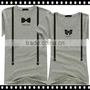 2016 High Quality Printed T-Shirt For Couple thumbnail-1