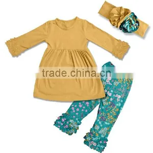 Toddler Girl Boutique Outfits Kids Winter 2017 Christmas Clothing Sets Red Stripe Kid Clothes thumbnail-1