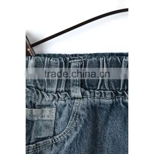 OEM Service Bulk Wholesale Sunflower Print Denim Baby Jeans With Fray Hem thumbnail-6