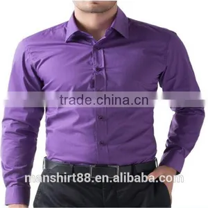 2016 New Wholesale Plain Color Slim Fit Long Sleeve Custom Men's Formal Dress Shirt thumbnail-5