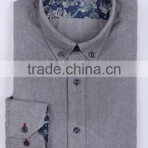 Shirt New Fashion 100% Cotton Business Shirt for Men Button Down Long Sleeve thumbnail-1