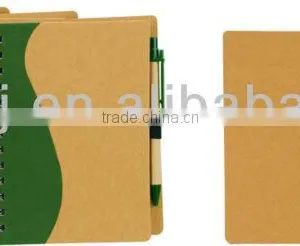 Hard Kraft Cover Spiral Recycle Notebook 70grams 70sheets 18*14cm With Recycle Paper Pen thumbnail-1