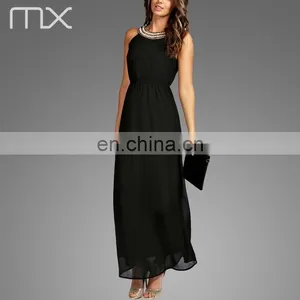 Fashionable Black Women Evening Dress Nice Sleeveless Skirt thumbnail-2