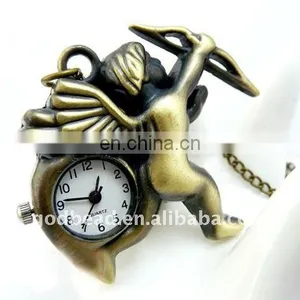 W51 Wholesale Antique Brass Bronze Pocket Watch Chain Charm Pendant Watch Necklace Nickel Free Lead Free thumbnail-1
