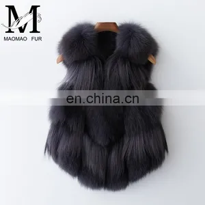 Popular Lovely Fox Fur Vest Beautiful Good Quality Girl Fox Short Fur Vest thumbnail-1
