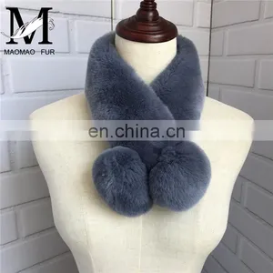 2016 Good Quality New Genuine Rabbit Fur Lady Scarf / Warm Winter Women Scarf thumbnail-4