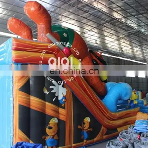 Inflatable Bear Camp Toboggan / Special Design Gonfiabile Water Slide With Pool thumbnail-2