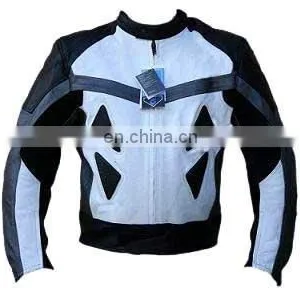 Leather Motorbike Jacket,Leather Motorcycle Jacket,Black White Leather Jacket thumbnail-1