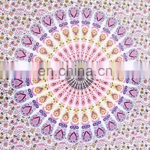 Indian Latest Mandala Tapestry Bohemian Poster Wall Decor Tapestries Ethnic Cotton Yoga Mat thumbnail-2