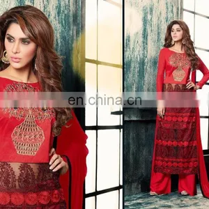 Designer Navy Blue Pakistani Salwar Kameez Wholesale thumbnail-6