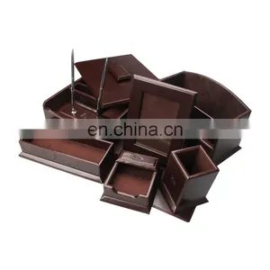 2017 Promotion Luxury MDF Desk Set Office Leather Stationery Set thumbnail-2