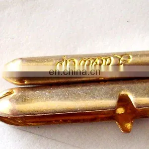 Customized Engraved Logo Shoelace Tips Gold/silver/gun Metal/red Bullet Crimp String Aglet thumbnail-1