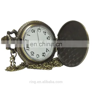 Fashion Bronze Star Trek Star Fleet Dome Bronze Quartz Pocket Watch Analog Pendant Necklace Men Women thumbnail-6