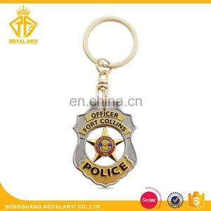 High Quality Hard Enamel Custom Metal Keychain for Fort Collins Officer thumbnail-1