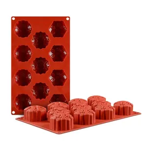 Free Sample Food Grade Heat Resistant Nontoxic Silicone Cake Mould Baking Mousse Pudding Mould Tool Flower Shape 11holes thumbnail-4