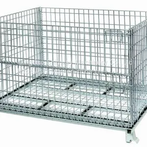 Galvanized Foldable Mesh Metal Storage Cage thumbnail-1