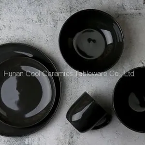 7 Inch Round Blue Solid Color Glazed Custom Design Decorative Ceramic Stoneware Porcelain Soup Serving Bowls thumbnail-3
