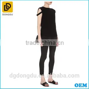 2016 With Competitive Price Lady Simple Black Casual T-shirt thumbnail-2